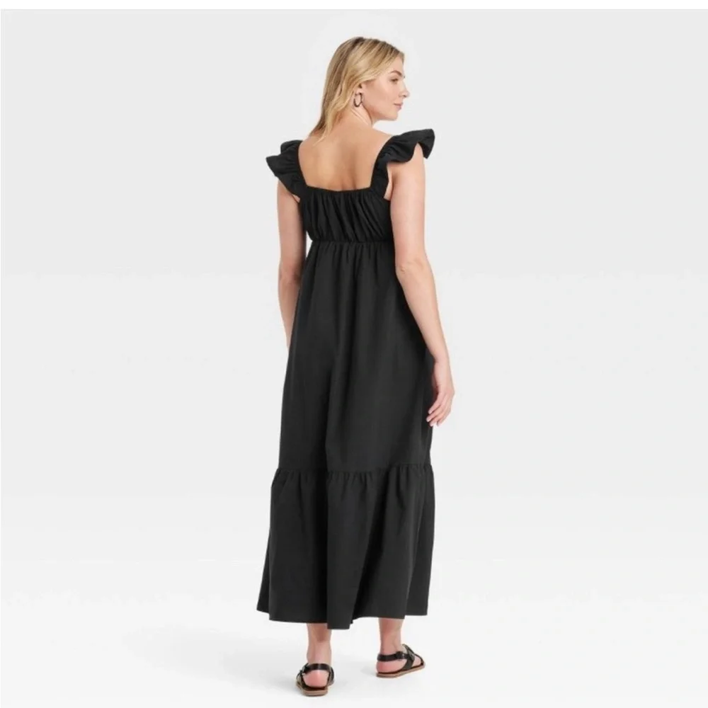 Universal Thread Black Ruffle Maxi Dress - Picture 2 of 5